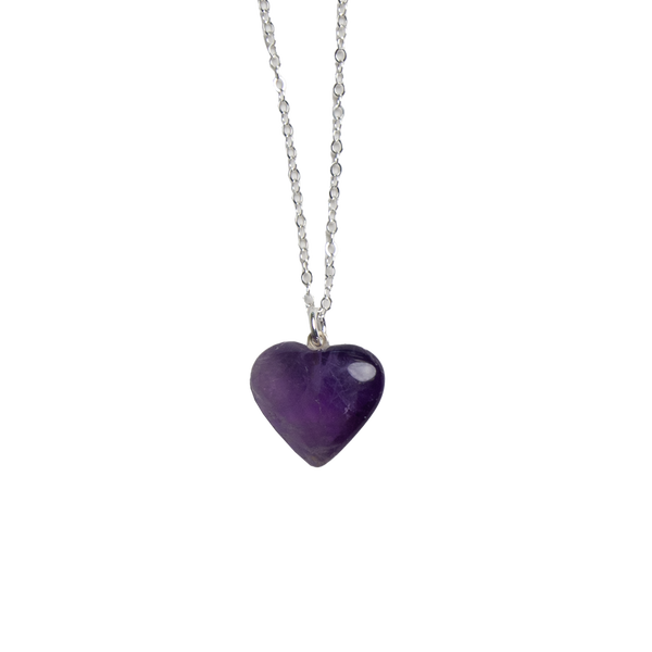 Amethyst Heart Pendant Necklace
