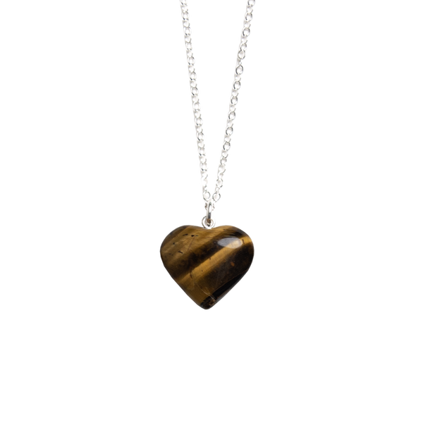 Tiger's Eye Heart Pendant Necklace