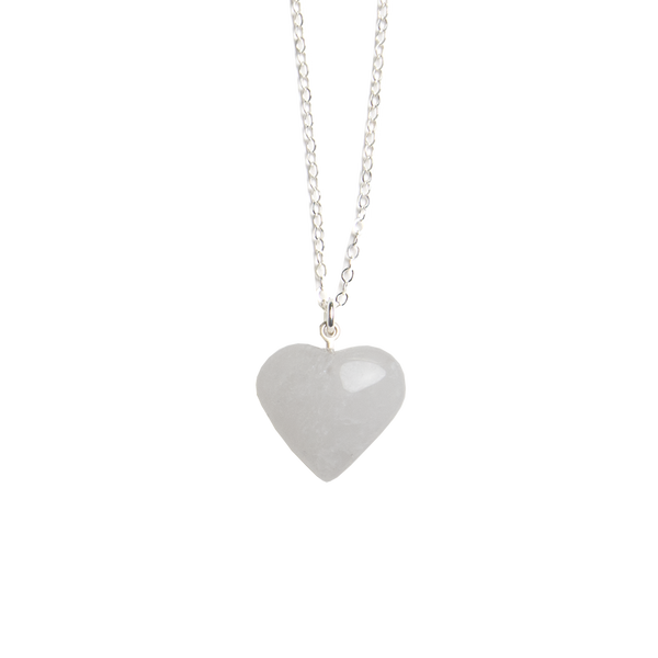 Clear Quartz Heart Pendant Necklace