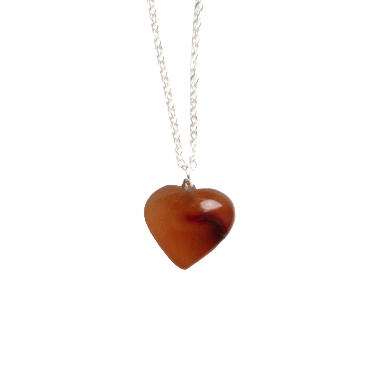 Carnelian Heart Pendant Necklace