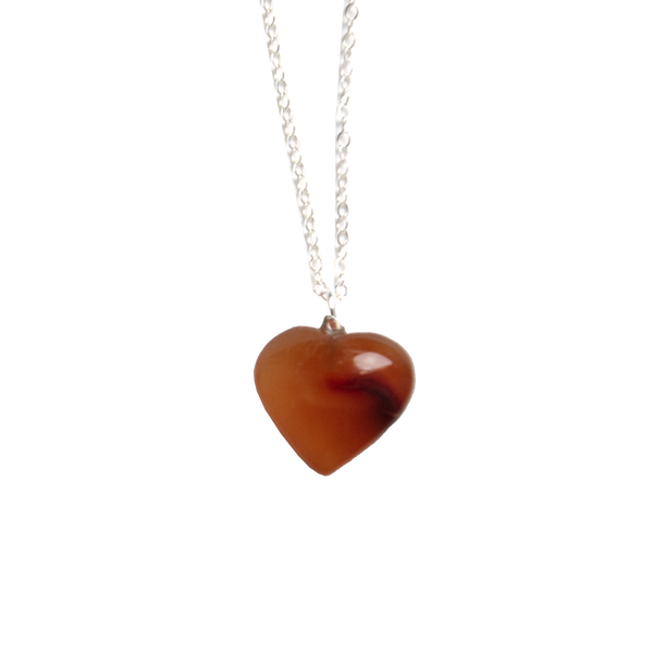 Carnelian Heart Pendant Necklace