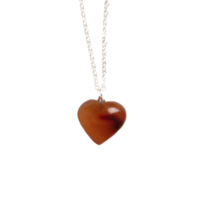 Carnelian Heart Pendant Necklace