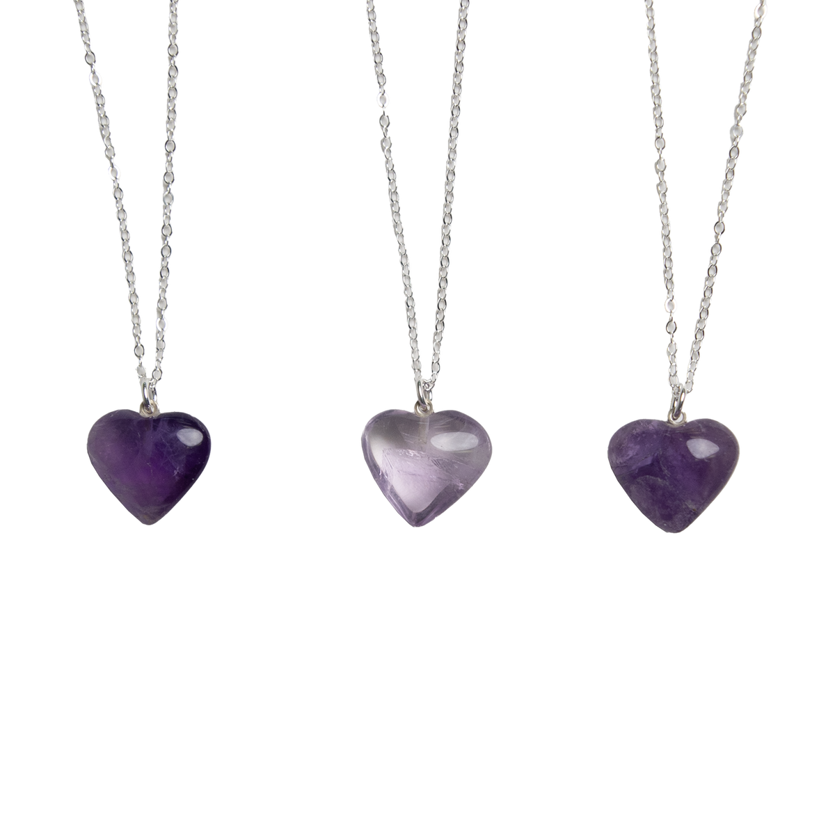 Amethyst Heart Pendant Necklace