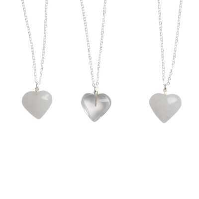 Clear Quartz Heart Pendant Necklace