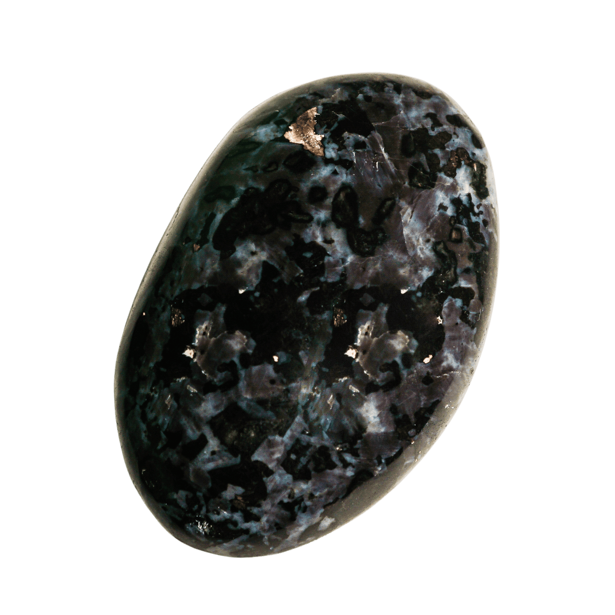 genuine polished Indigo Gabbro touchstone by Energy Muse
