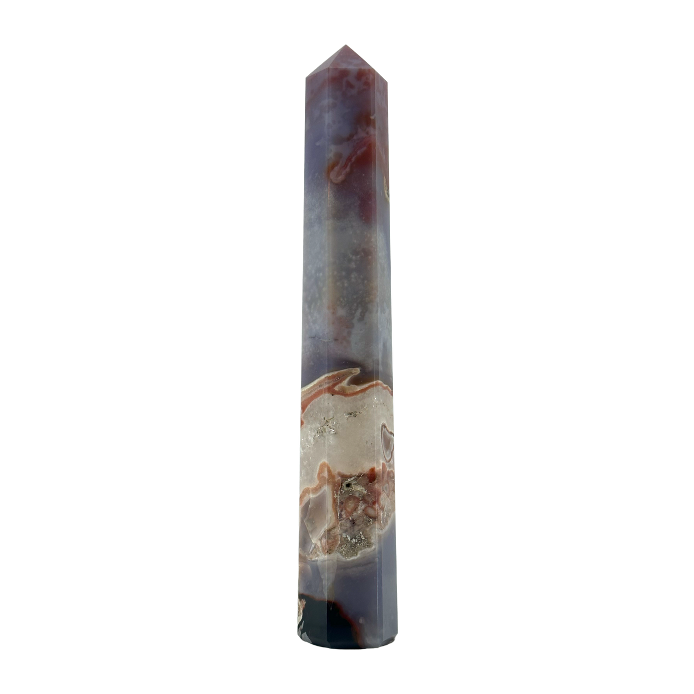 closeup product image of Lavender Cloud Jasper and Agate Tower Point. by Energy Muse