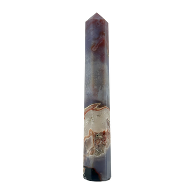 closeup product image of Lavender Cloud Jasper and Agate Tower Point. by Energy Muse