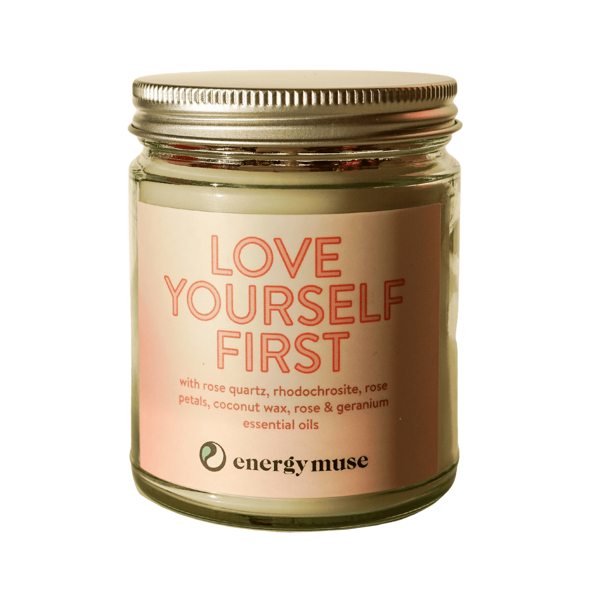 Love Yourself First Crystal Candle