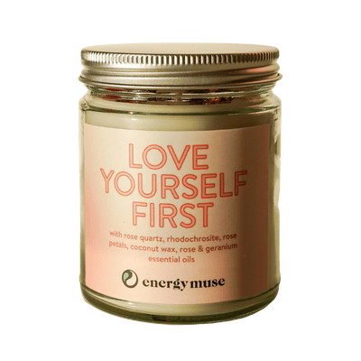 Love Yourself First Crystal Candle