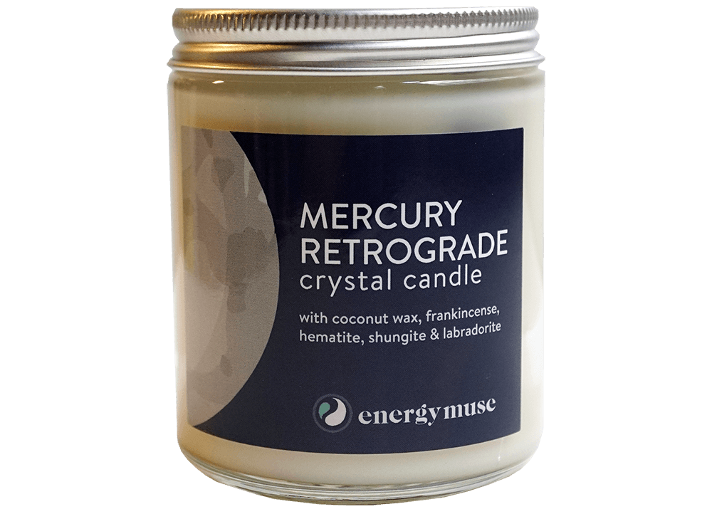Mercury Retrograde Crystal Candle