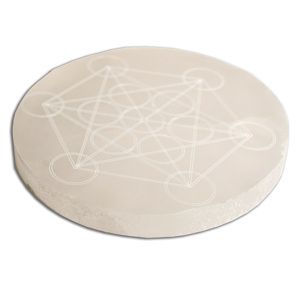 Metatron's Cube Selenite Grid Plate