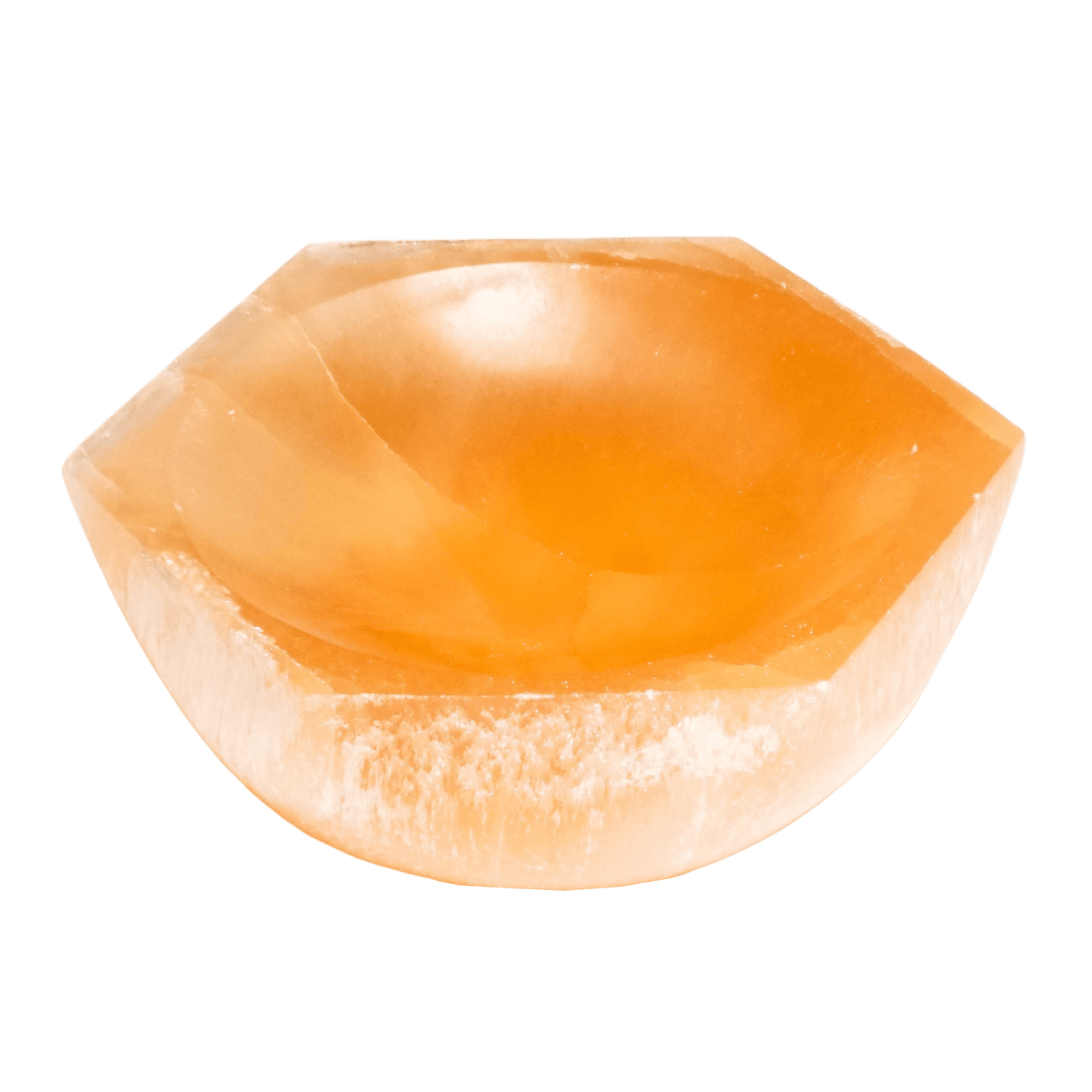 Peach Selenite Hexagon Bowl