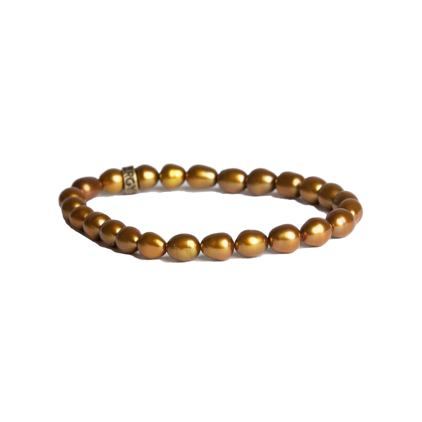 Bronze Gold Oval Pearl Bracelet by Energy Muse