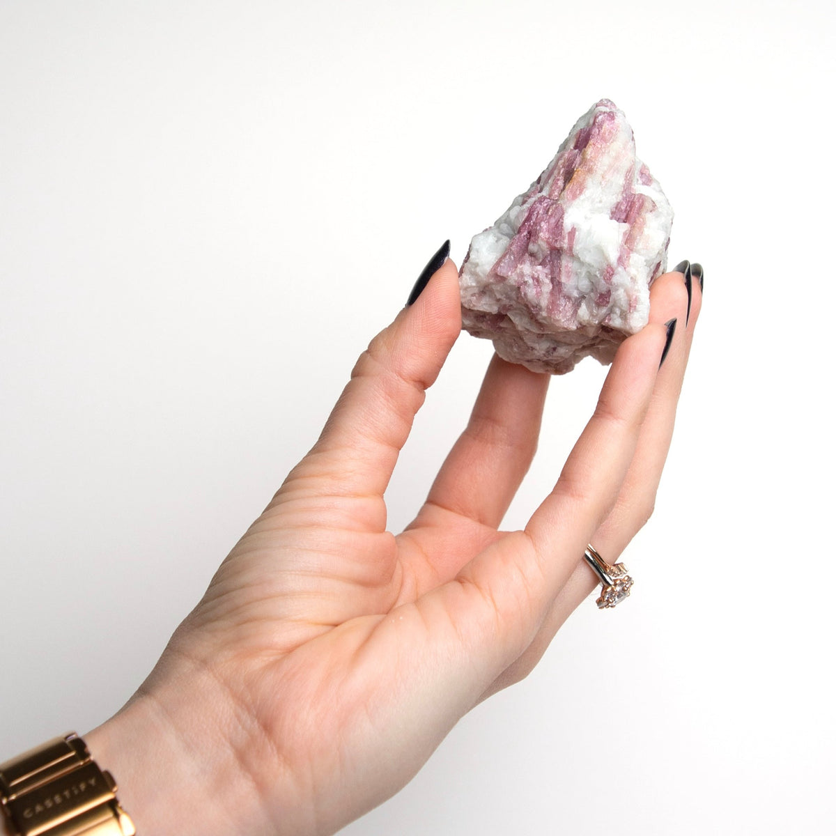 Pink Tourmaline in Quartz