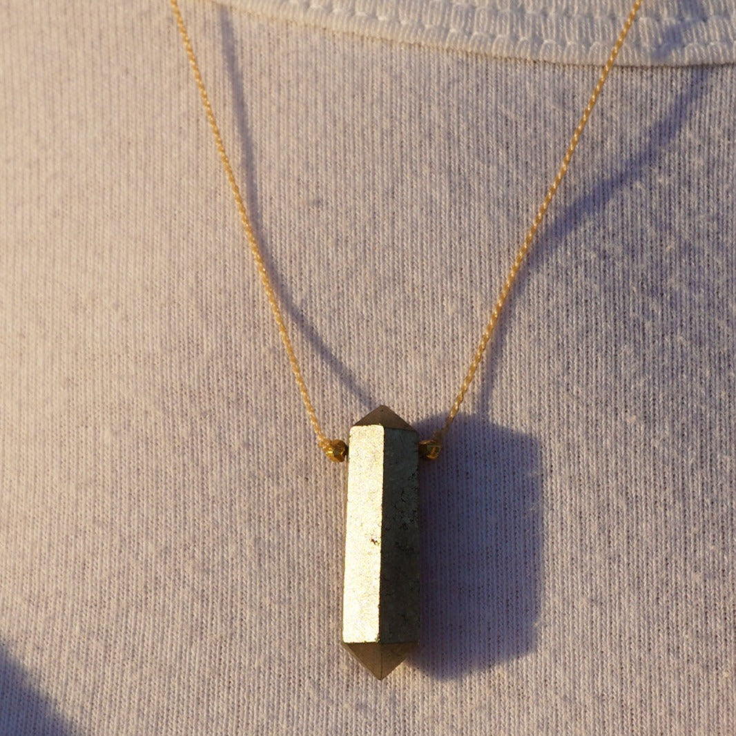 Pyrite Double Point Necklace