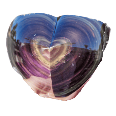 Rainbow Obsidian Half-Polished Heart Crystal