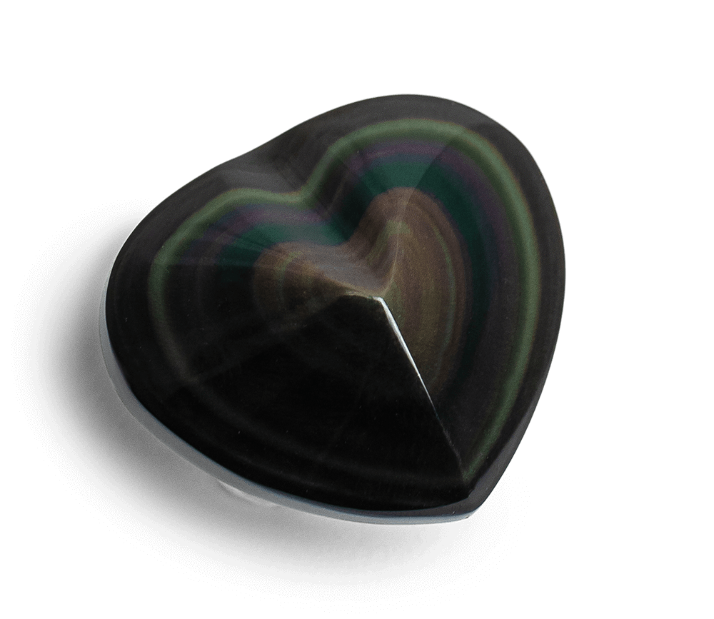 Rainbow Obsidian Heart - Energy Muse