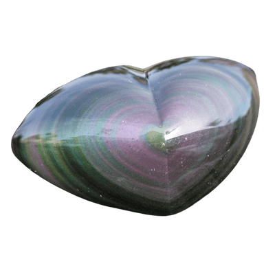Tucson Find Polished Rainbow Obsidian Heart