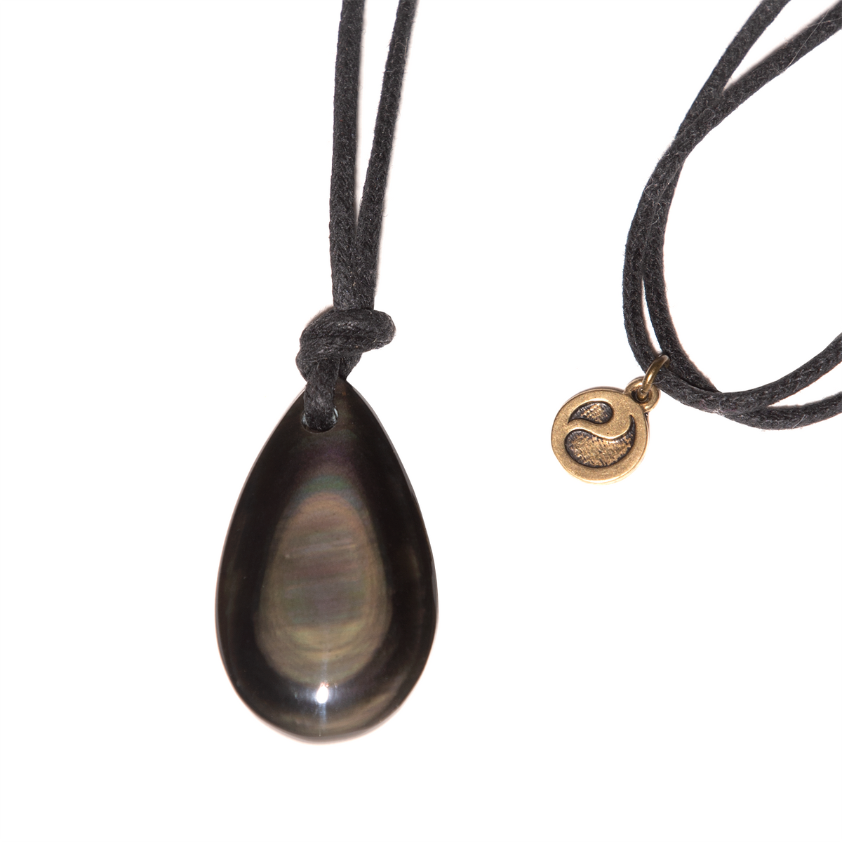 Rainbow Obsidian Pendant Adjustable Necklace