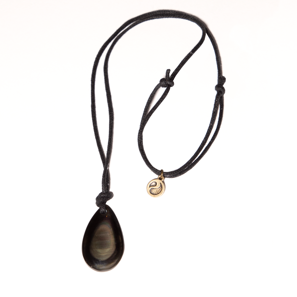 Rainbow Obsidian Pendant Adjustable Necklace