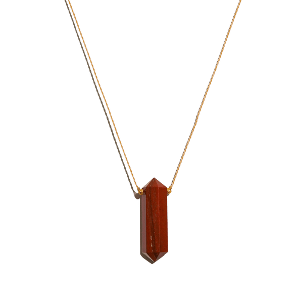 Red Jasper Double Point Necklace