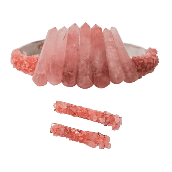 Rose Quartz Crystal Crown + Clip Duo