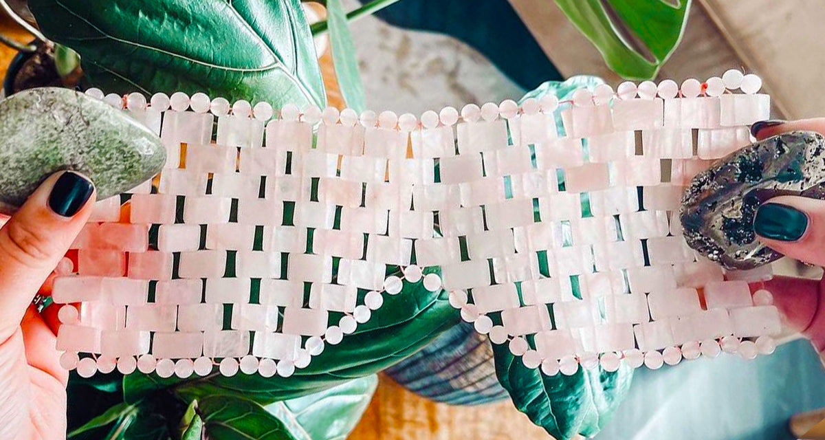 Rose Quartz Crystal Eye Mask