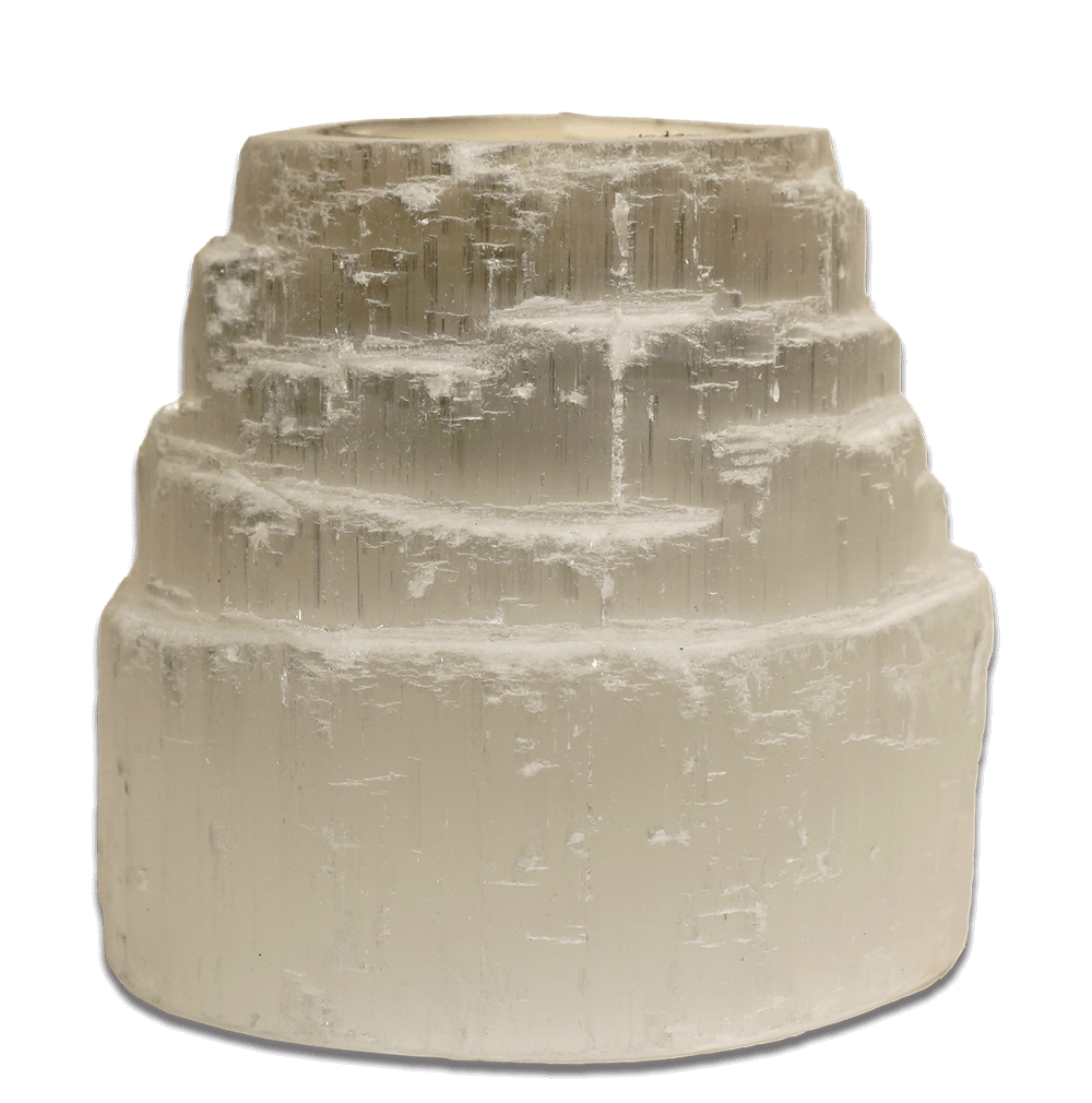 Natural Selenite Candle Holders