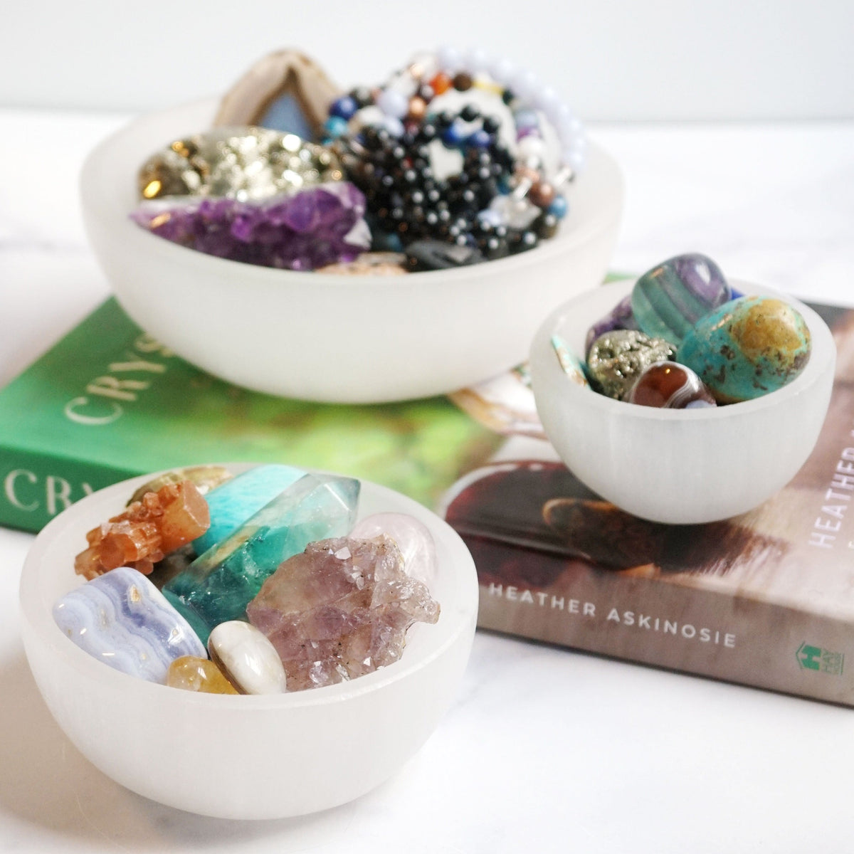 Three Sizes of Selenite Charging Bowls (small, medium and large)