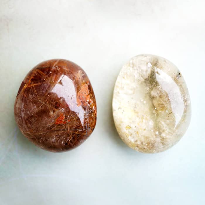 two different varieties of genuine Lodolite crystal by Energy Muse