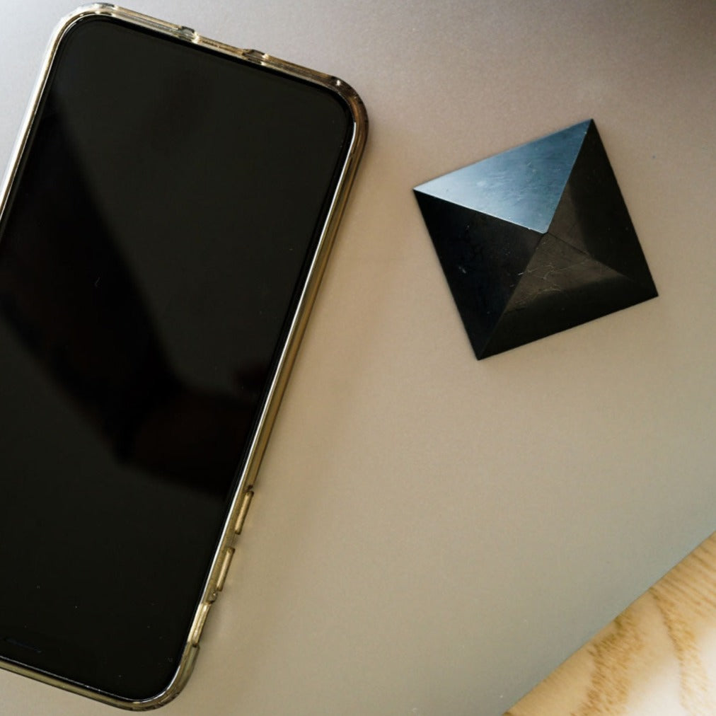 Shungite Pyramid to Block EMFs - Energy Muse