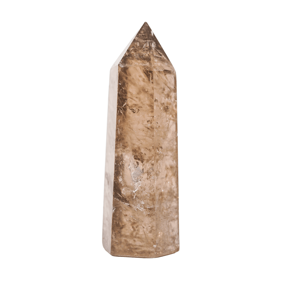 closeup of natural genuine smoky quartz point crystal by Energy Muse