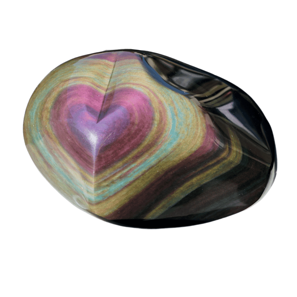 Rainbow Obsidian Heart