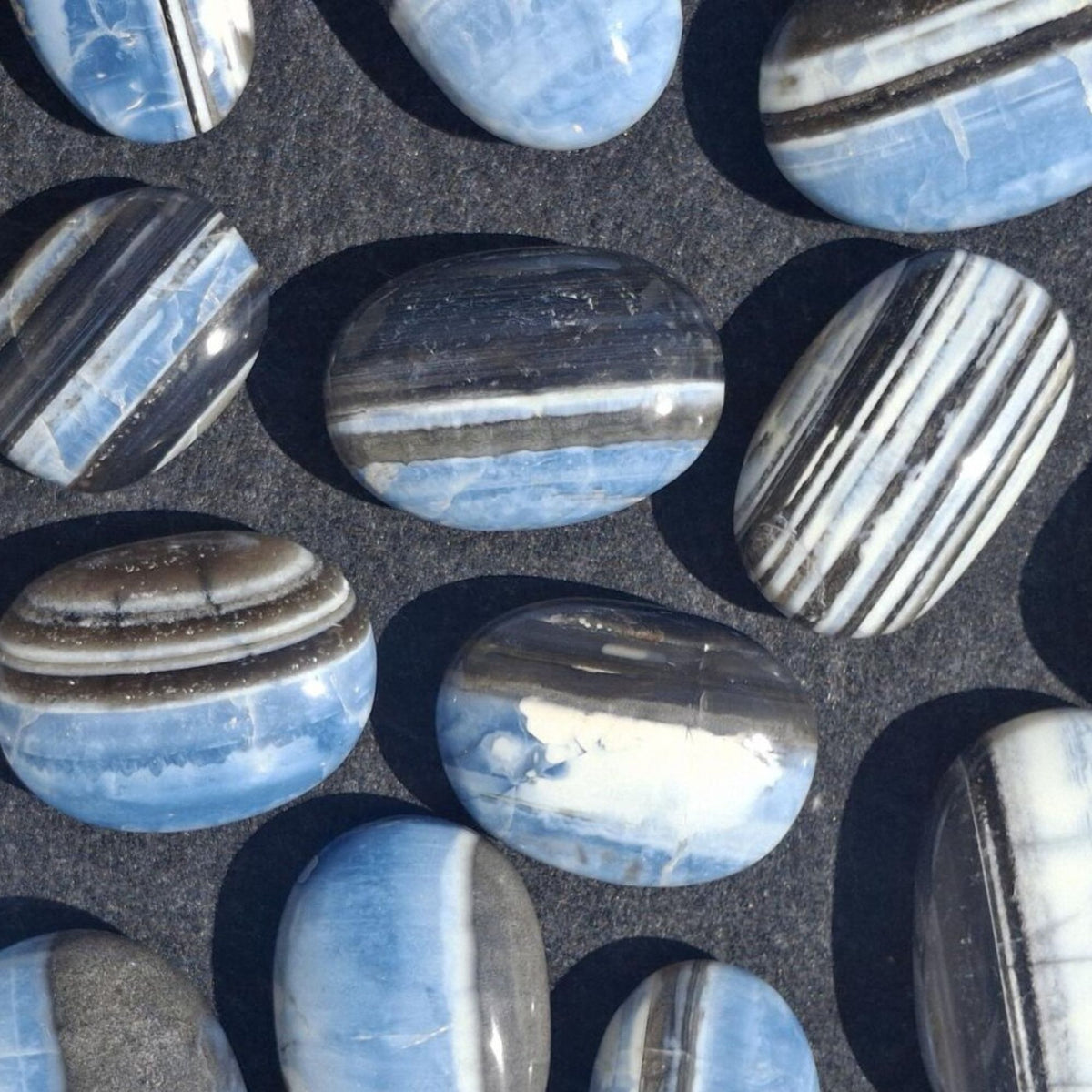Tumbled blue opal touchstones