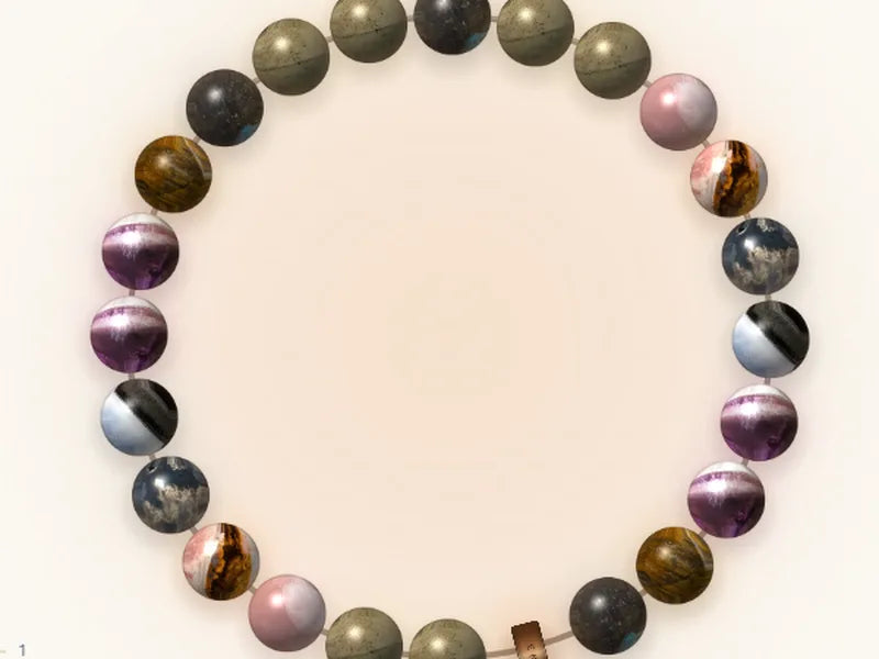 A bracelet composed in the builder, stone by stone